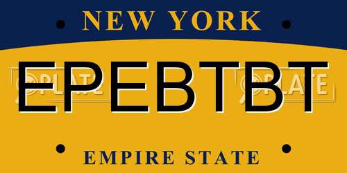 EPEBTBT New York License Plate