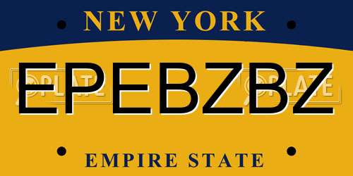 EPEBZBZ New York License Plate