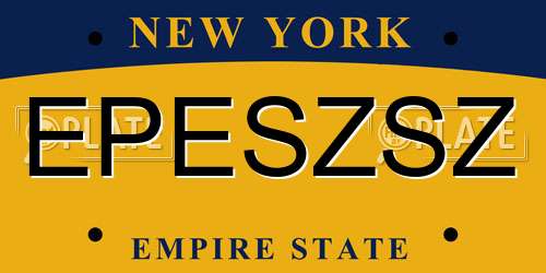 EPESZSZ New York License Plate