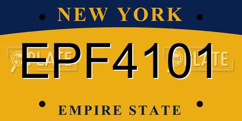 EPF4101 New York License Plate