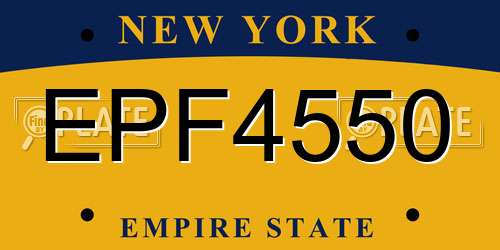 EPF4550 New York License Plate
