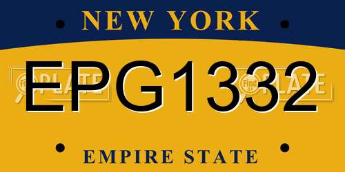 EPG1332 New York License Plate