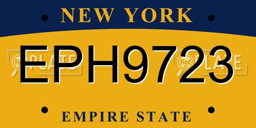 EPH9723 New York License Plate