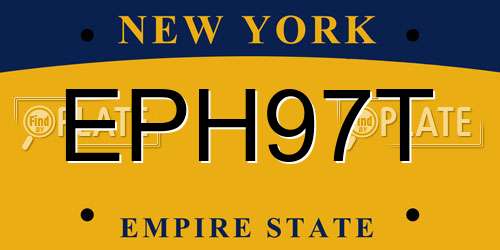 EPH97T New York License Plate