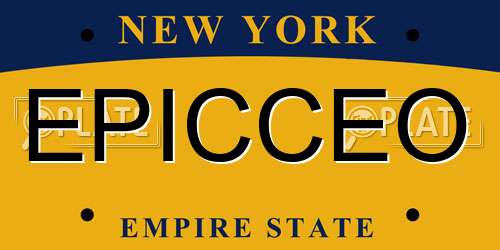 EPICCEO New York License Plate