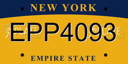 EPP4093 New York License Plate
