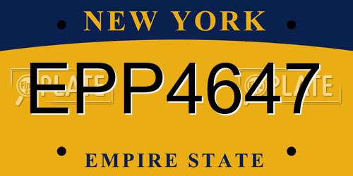EPP4647 New York License Plate