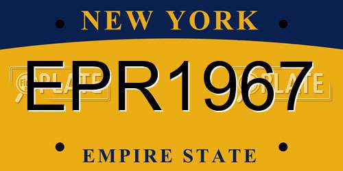 EPR1967 New York License Plate