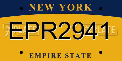 EPR2941 New York License Plate