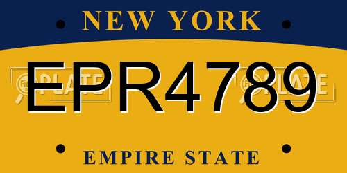 EPR4789 New York License Plate