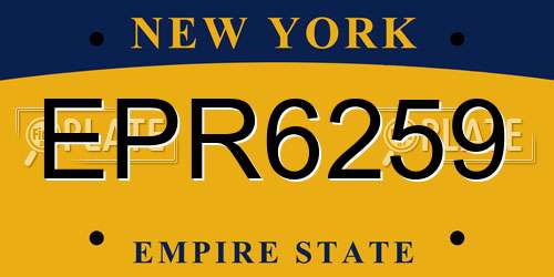 EPR6259 New York License Plate