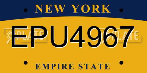 EPU4967 New York License Plate