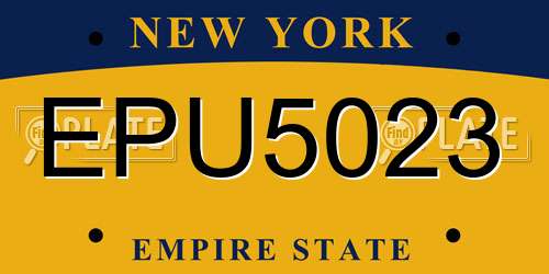 EPU5023 New York License Plate