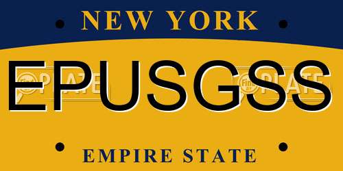 EPUSGSS New York License Plate