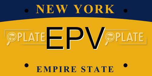 EPV New York License Plate