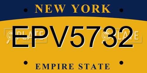 EPV5732 New York License Plate