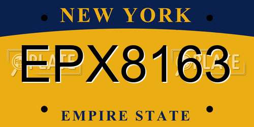 EPX8163 New York License Plate