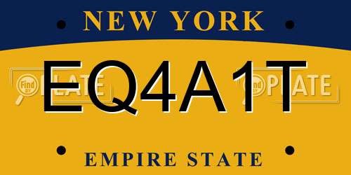 EQ4A1T New York License Plate