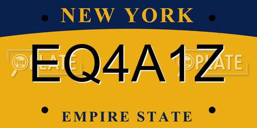 EQ4A1Z New York License Plate
