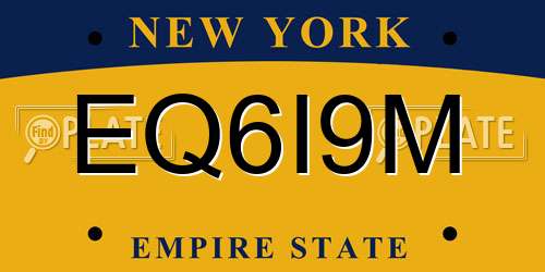 EQ6I9M New York License Plate