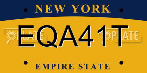 EQA41T New York License Plate
