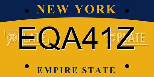 EQA41Z New York License Plate