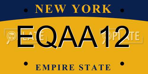 EQAA12 New York License Plate