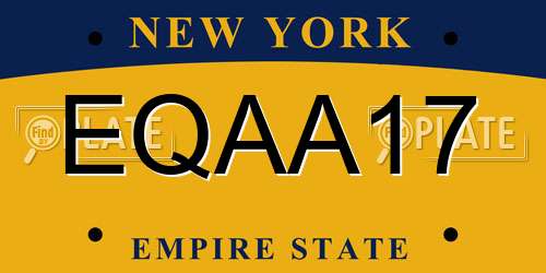 EQAA17 New York License Plate
