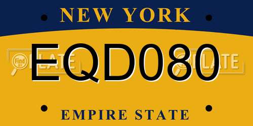 EQD080 New York License Plate