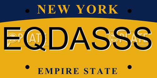 EQDASSS New York License Plate