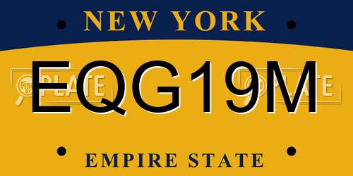 EQG19M New York License Plate
