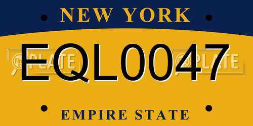 EQL0047 New York License Plate