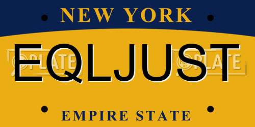 EQLJUST New York License Plate