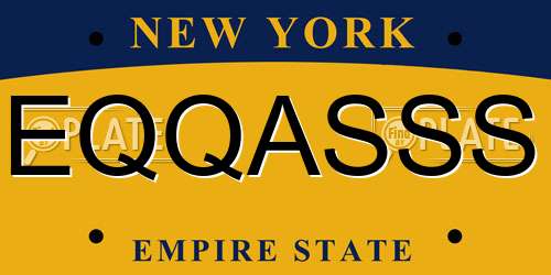 EQQASSS New York License Plate