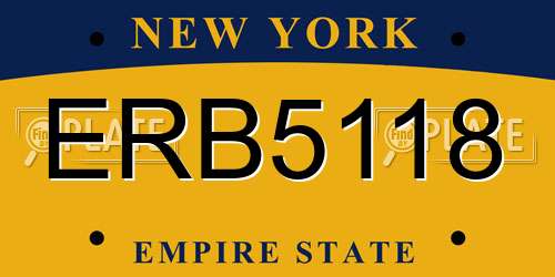 ERB5118 New York License Plate