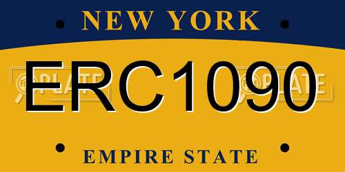 ERC1090 New York License Plate