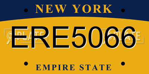 ERE5066 New York License Plate