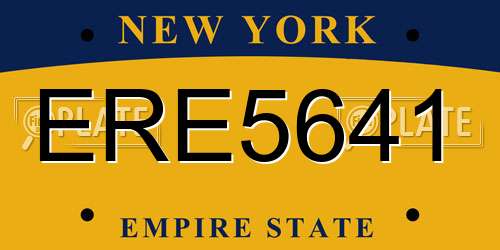 ERE5641 New York License Plate