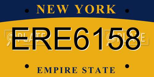 ERE6158 New York License Plate
