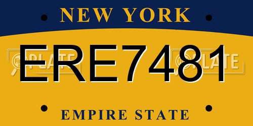 ERE7481 New York License Plate