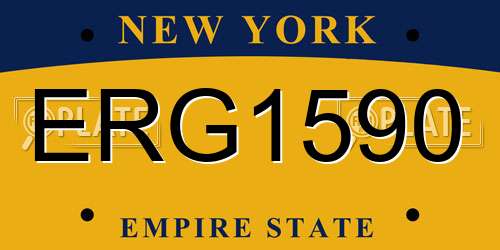 ERG1590 New York License Plate