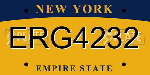 ERG4232 New York License Plate