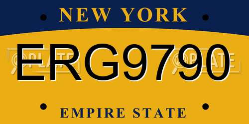 ERG9790 New York License Plate