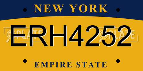 ERH4252 New York License Plate