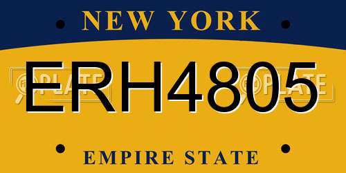 ERH4805 New York License Plate