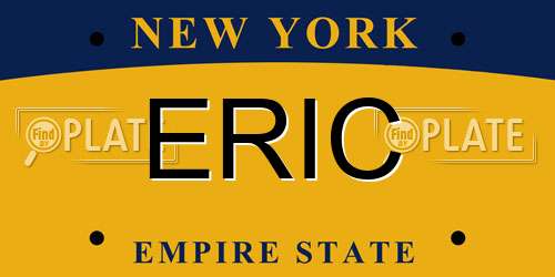 ERIC New York License Plate