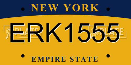 ERK1555 New York License Plate