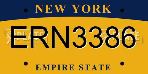 ERN3386 New York License Plate