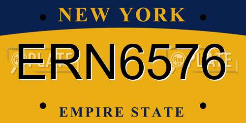 ERN6576 New York License Plate