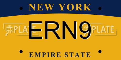 ERN9 New York License Plate
